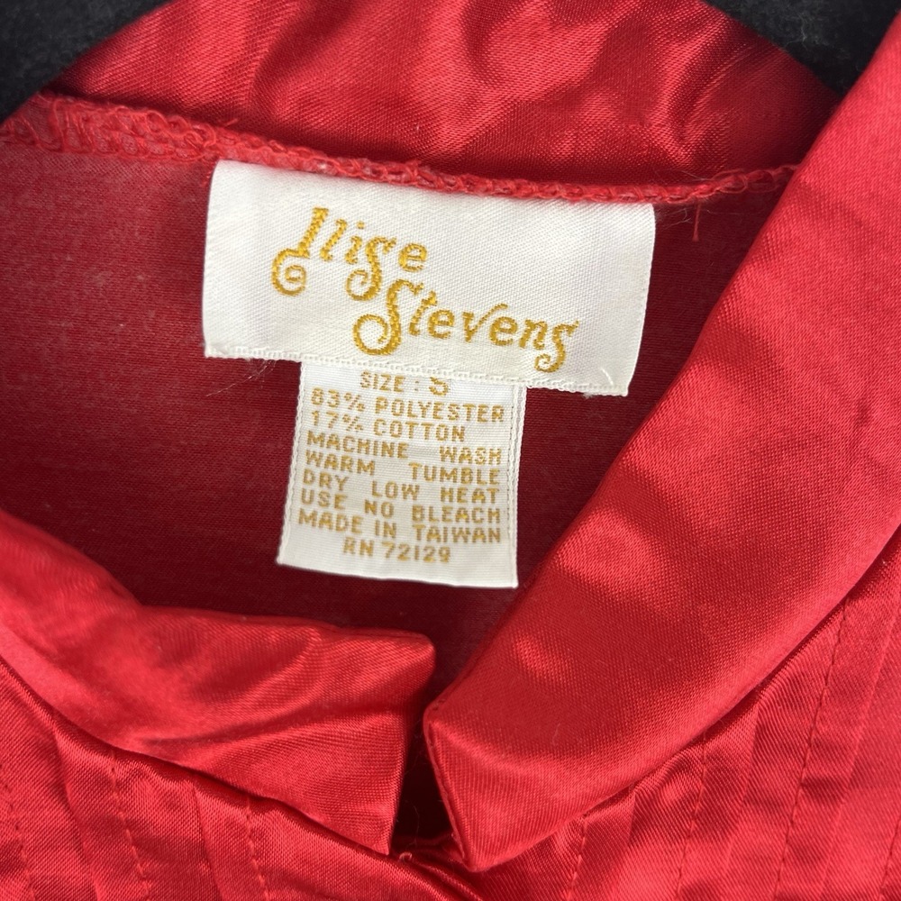 Vintage Ilise Stevens Red Satin Nightgown S – Lace Modest Long Sleeve Taiwan - Picture 6 of 9
